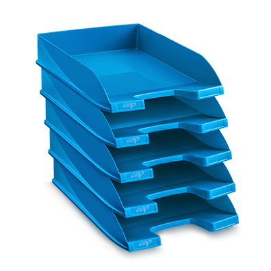 Corbeille à Courrier en Plastique - Bleu Nuit EXACOMPTA Ecotray Office