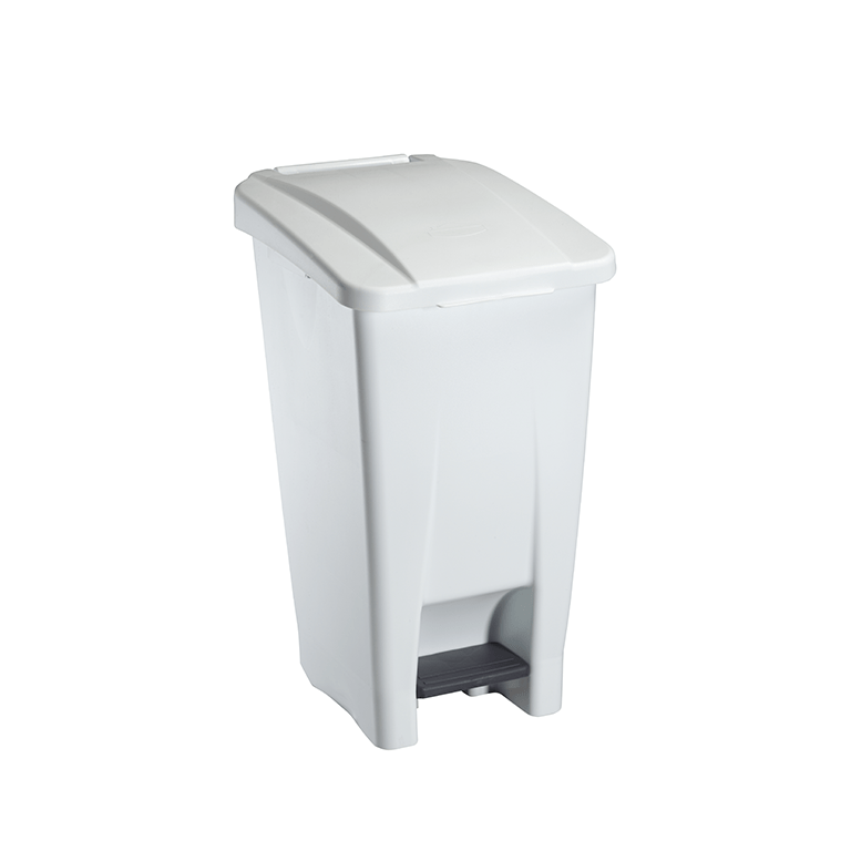 POUBELLE 60L A PEDALE SIRIUS AVEC COUVERCLE BLANC