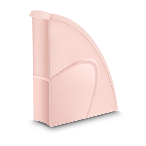 porte revues rangement dossiers documents bibliothèque organisateur vertical rose poudré pastel mineral