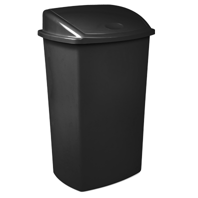 Poubelle plastique recyclé noire à couvercle basculant 35L