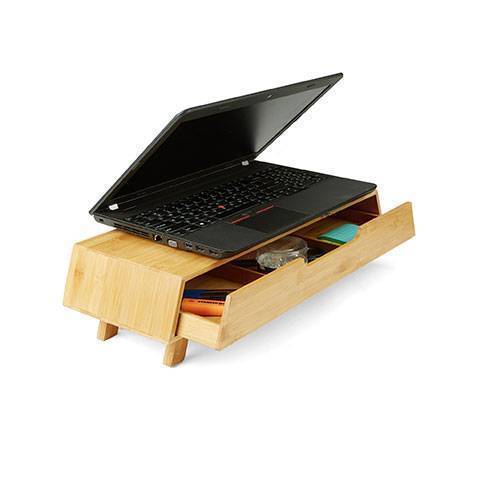 Support de moniteur en bois de bambou - Support d'écran et