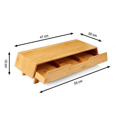 Support de moniteur en bois de bambou - Support d'écran et