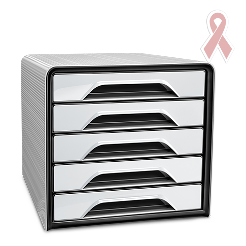 Bloc de classement 5 tiroirs module Smoove Blanc Noir