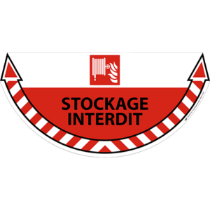 sticker take care sol stockage interdit equipement incendie