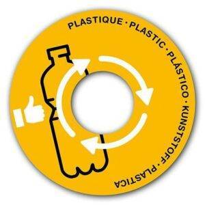 couvercle de tri sélectif jaune plastique