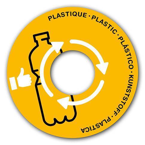 couvercle de tri sélectif jaune plastique