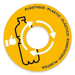 couvercle de tri sélectif jaune plastique