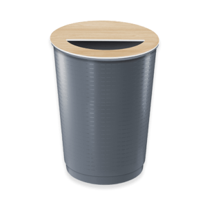 maxi corbeille gris orage avec couvercle hêtre