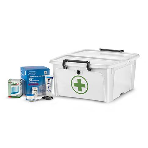 Boite pharmacie premiers secours vide blanc Boîte de rangement de trousse  de premiers soins Portabl