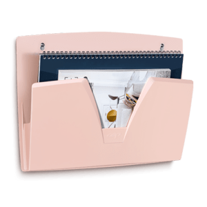 corbeille murale magnétique rose poudré