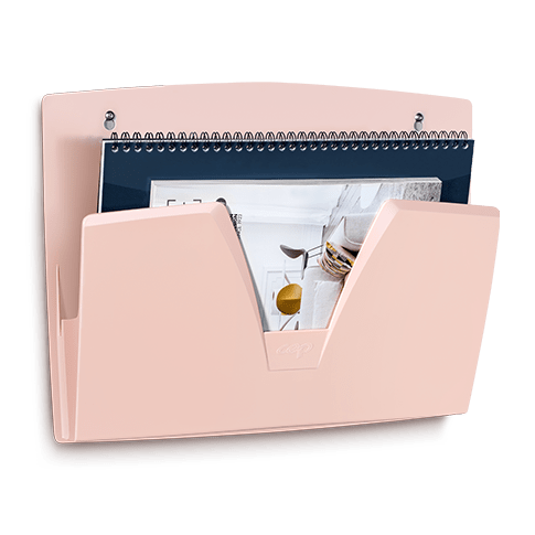 corbeille murale magnétique rose poudré