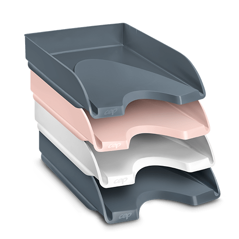 lot corbeilles à courrier mineral