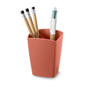 Pot à crayons en matière recyclée éco-conçu terracotta