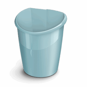 poubelle de bureau vert d'eau avec dos clipsable