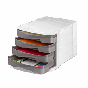 rangement pour documents dossiers taupe 4 tiroirs