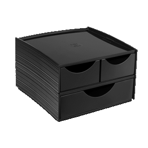 petit module de rangement à tiroirs build a box noir 3 tiroirs