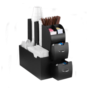 Station de rangement avec 2 tiroirs coulissants.