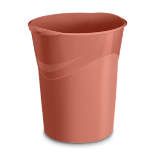 Corbeille à papier, couleur terracotta cette poubelle contient 14L.