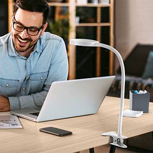 lampe flex à pince blanche bureau home office